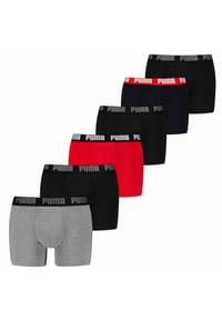 PUMA® - Herren Boxer Shorts, 6er Pack - Basic Boxer ECOM, Cotton Stretch, Everyday - Blau/Grau