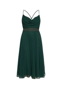 Vera Mont - Cocktailkleid mit Wasserfallausschnitt - Dark Moss