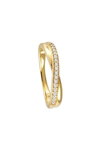 MONCARA - Damen Ring, 375er Gold, 17 Diamanten zus. ca. 0,12 Karat - Gelbgold