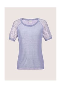 MADELEINE - Rundhals-Pullover mit Ajour-Muster - hellamethyst