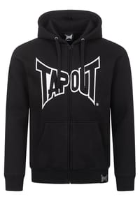 TAPOUT® - Herren Kapuzenjacke mit Reißverschluss normale Passform MARFA HOODED ZIPPER - Black/White