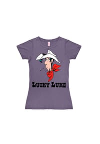 LOGOSHIRT® - New Girls T-Shirt Lucky Luke - Portrait - lavender