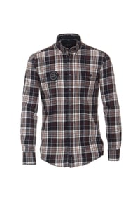 CASAMODA - Herren Freizeithemd kariert Casual Fit - Dunkelblau