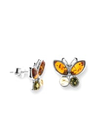 OSTSEE-SCHMUCK® - Ohrstecker , Schmetterling , Silber 925/000 - silber
