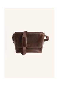 BUCKLE & SEAM - Leder Umhängetasche TIMES, wasserdicht - Braun
