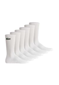 LACOSTE - Unisex Socken, 6er Pack - Long Sport Socks, Tennissocken, Logo, einfarbig - Schwarz