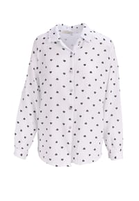 Seasons of April - Bluse LIYA MUSSELIN HERZ OVERSIZED Damen Herz Musselinbluse | 100% Baumwolle | S/M & L/XL - Beige Schwarz