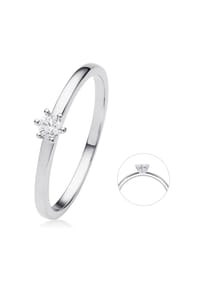 ONE ELEMENT Timeless Diamonds - 0.1 ct Diamant Brillant Ring aus 585 Weißgold - silber