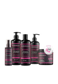 KERARGAN - Komplettset Ultra Reparatur - Shampoo, Spülung, Maske, Serum & Leave-In mit Keratin - weiß