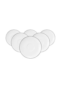 Seltmann Weiden Milchkaffeeuntertassen Lido Black Line ø 16 cm 6er Set weiß - LIDO BLACK LINE - weiß