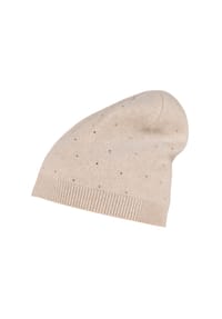CAPO - Strickbeanie, Kaschmir, Strass Formstrick - beige