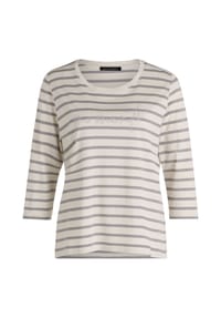 BETTY BARCLAY - Ringelshirt mit Schmucksteinen - Beige/Grau