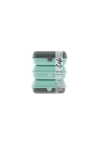 COFI - Brotdosen 3er-Set – Lunchbox / Frühstücksbox,  BPA-Frei - Blau-Grau 18 x 7 x 13 cm