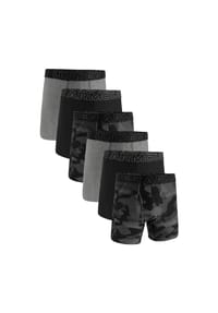 UNDER ARMOUR - Herren Boxershorts, 6er Pack - Performance Tech Boxer Briefs - Novelty 6", Camouflage, Stretch - Schwarz/Grau