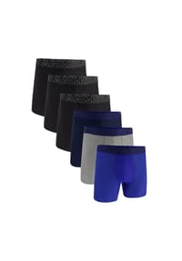 UNDER ARMOUR - Herren Boxershorts, 6er Pack - Performance Tech Boxer Briefs, Stretch, einfarbig - Blau/Grau
