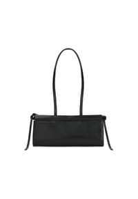 KAZAR STUDIO - Baguette-Tasche aus schwarzem Leder in Schwarz mit Kordelzugverschluss - Schwarz