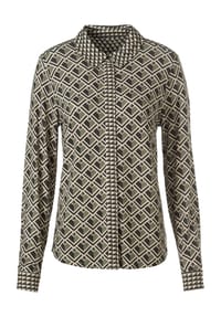 heine - Jersey-Bluse - khaki-graphit-bedruckt