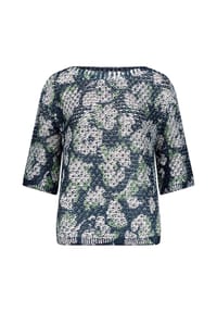 BETTY BARCLAY - Strickpullover mit Print - 8878 D.BLUE/BEIGE