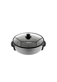 ALMINA® - Elektrische Pizzapfanne Antihaftbeschichtet - Grau 32 x 7 cm