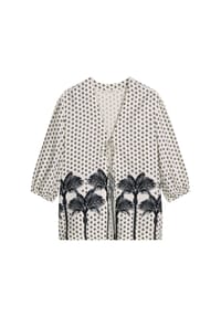 Marc O'Polo - Strandshirt Palm Border Geo - white cotton palm print