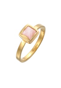 elli. PREMIUM - Ring Elli Premium Ring Solitär Rosa Quarz Pyramid 925 Silber Vergoldet - Gold