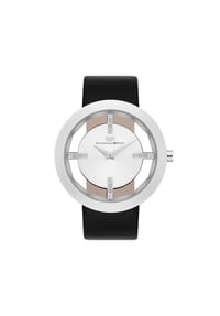 RHODENWALD & SÖHNE - Armband-Uhr Lucrezia silber Echtleder schwarz - schwarz