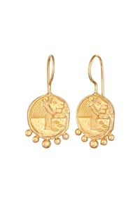 HAZE & GLORY - Ohrringe Münze - Maahes 925 Silber - Gold