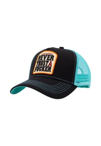 QUEEN KEROSIN - Trucker Cap mit 3D-Stickerei Never Trust A Fucker - türkis