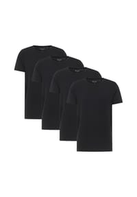 MUSTANG® - Herren T-Shirts, 4er Pack - Allen, Bio-Baumwolle, Single Jersey, Rundhals - Schwarz