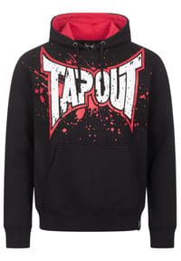 TAPOUT® - Herren Kapuzensweatshirt normale Passform SPLASHING HOODIE - Black/Red/Ecru