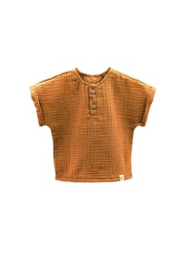 maximo® - GOTS BABY BOY-Hemd, Kurzer Arm Musselinstoff - altindigo-weiß-streifen