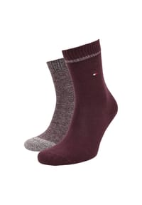 TOMMY HILFIGER - Socken, 2er-Pack, für Damen - 001 DEEP ROUGE