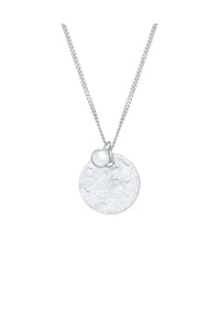 elli. - Halskette Plättchen Vintage Organic Mondstein 925 Silber - Silber