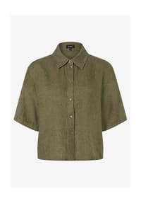 MORE & MORE - Leinenhemdbluse, Blusenkragen, für Damen - 0679 TUNDRA OLIVE