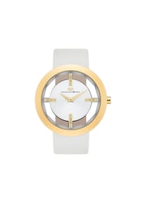 RHODENWALD & SÖHNE - Armband-Uhr Lucrezia gelbgold Echtleder creme-weiß - creme-weiß