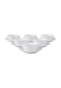 Villeroy & Boch Suppentassen mit Untertassen Cellini 400 ml 6er Set weiß - CELLINI - weiß