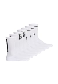 Real Madrid - Unisex Socken, 7er Pack - Tennis Socks, Schriftzug-Logo, Baumwollmischung, einfarbig - Weiß