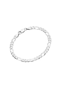 SMART JEWEL® - Armband Figarokette 3/1 diamantiert, massiv, Silber 925 - silber