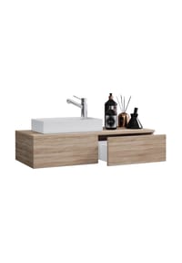 VCM. - 2-tlg Set | Waschplatz für Gäste WC | Gästebad | Waschtisch Toilette | Badmöbel Badezimmer Set - Gudas - Schwarz
