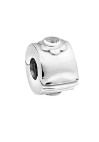 Nenalina - Charm Stopper Bead Blume Cubic Zirkonia 925 Silber - Silber