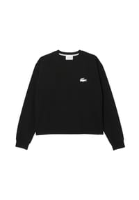LACOSTE - Damen Sweatshirt, Rundhals - Loungewear, Logo, Baumwollmischung, uni - Schwarz/Weiß