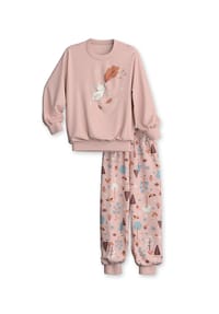 CALIDA - Kinder Bündchen-Pyjama aus reiner Bio-Baumwolle Toddlers Forest - peach rose