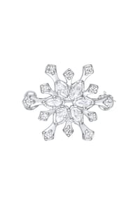 elli. - Schmuckzubehör Brosche Schneeflocke Zirkonia Weiß 925 Sterling Silber - Gold