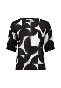 BETTY & CO - Feinstrickpullover mit Print - Schwarz/Weiß
