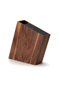 CONTINENTA - Messerblock mit flexiblem Einsatz Utensilienbehälter, Walnuss, 31 x 8 x 24.5 cm - Holzfarben