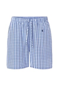 El Búho NOCTURNO® - Kurze Herren-Pyjamahose, Baumwolle, kariert - blau