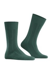 FALKE - Lhasa Socken, Kaschmir-Anteil, Rippbündchen, für Herren - 7441 HUNTER GREEN