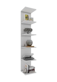 VCM. - Holzregal hängend | platzsparendes Regal | Maße: H. 180 x B. 35 x T. 30 cm | Elegantes Regal hängend | Aufbewahrungsregal | Bücherregal | Wandboard - Lazas - Honig-Eiche