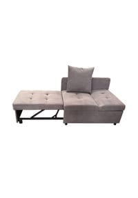 KOMHTOM - Schlafsofa 90x200 cm, Leinen grau, 3-in-1, mit verstellbarer Rückenlehne - Grau