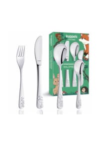 kuppels 4-tlg. Kinderbesteck Set 4-teilig - Waldfreunde - silber